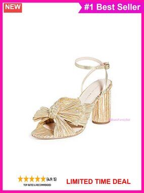 Pleated Bow Heel with Ankle Strap Covered Heel Cushioned Footbed Formal